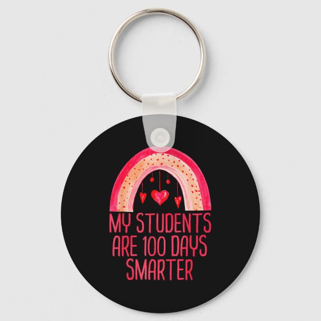 Chaveiro My Students Are 100 Days Smarter Rainbow Valentine (Frente)