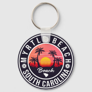 Chaveiro Myrtle Beach South Carolina Retro Sunset Souvenir