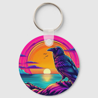 Chaveiro Mystic Raven at Psychedelic Sunset – Ocean View Ar