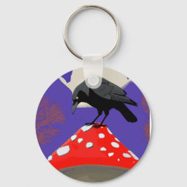 Chaveiro 🗝️ Mystical Raven Round Keychain