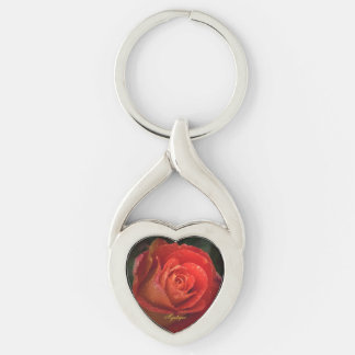 Chaveiro Mystique Dark Botanical Red Orange Rose Keyring