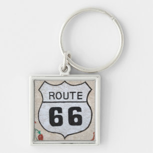 Chaveiro NA, EUA, Arizona, sinal de rua Holbrook Route 66