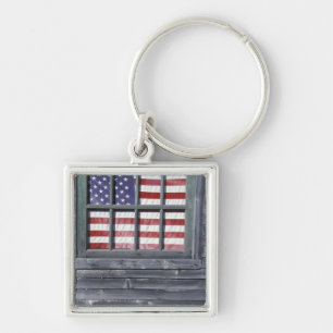 Chaveiro NA, EUA, Maine, ilha de Georgetown. Bandeira do