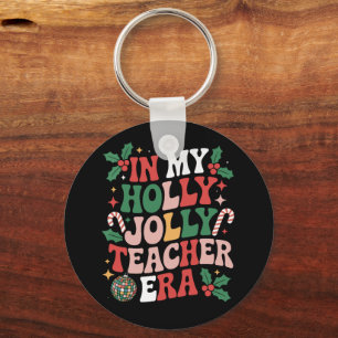 Chaveiro Na Minha Alegre Era de Natal Holly Professor Vibes