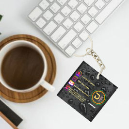 Chaveiro Na moda Black Bubble do Logotipo Moderno Minimalis