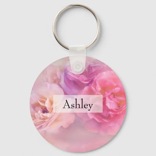 Chaveiro Na moda de Cravos Rosa bonito (Frente)