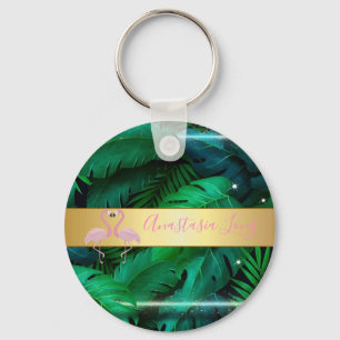 Chaveiro Na moda moderno,Folhas Tropicais de Palma,Rosa
