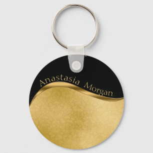Chaveiro Na moda moderno, preto e Dourado
