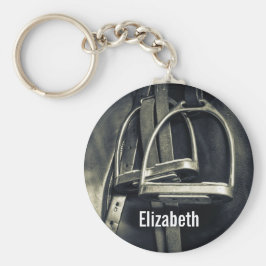 Chaveiro Na moda Silver Stirrups em Inglês Riding Saddle