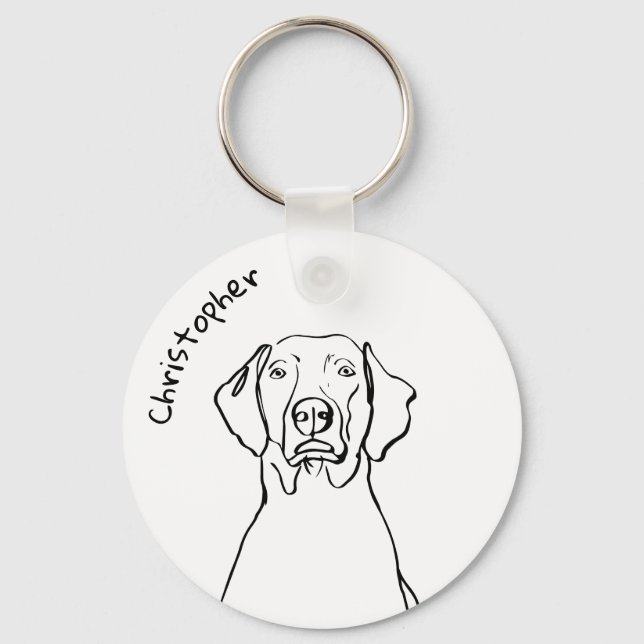 Chaveiro Na moda Weimaraner: Seu Texto, Seu Estilo (Frente)
