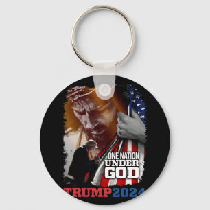 Chaveiro Nação Sob Deus Presidente Trump 2024 América Crist