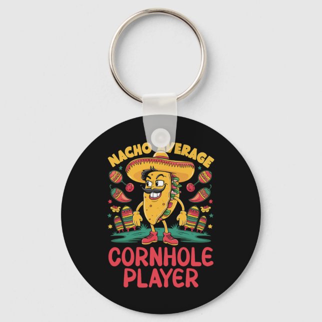 Chaveiro Nacho Média Cornhole Player Cinco De Mayo Mexica (Frente)