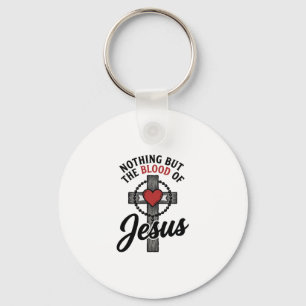 Chaveiro Nada Além do Sangue de Jesus Camisa Vintage Cruz