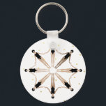 Chaveiro Nadadores Sincronizados Modernos Pontos Dourados<br><div class="desc">Apresentando uma legal ilustração moderna de mulheres nadadoras artísticas sincronizadas em uma piscina. Nadadores artísticos dão design em cores minimalistas de tendências. Presente da equipe de natação legal, presentes da equipe de natação sincronizada, presente de treinador da equipe de natação sincronizada. A equipe de nadadores artísticos dá ideias. A decoração...</div>