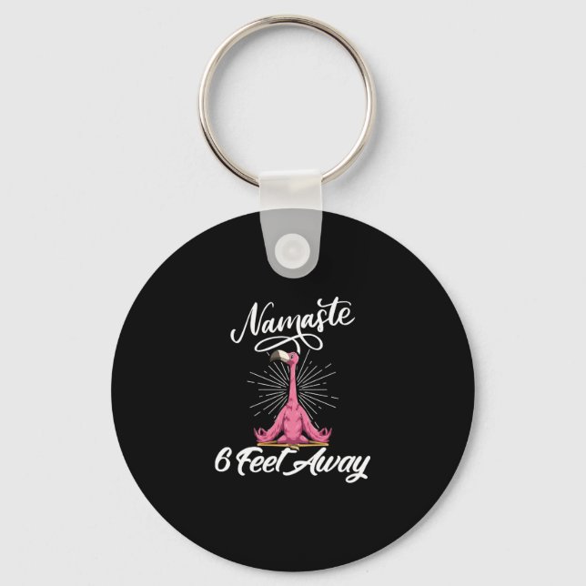 Chaveiro Namaste 6 pés longe Flamingo Yoga Professores Soci (Frente)