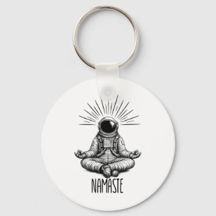 Chaveiro Namaste Astronauta Espaço de Yoga Meditação Pose d
