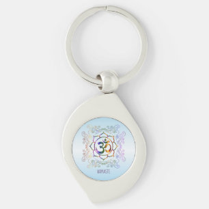 Chaveiro Namaste Aum (Om) Lotus Prismatic Ornamental Keycha
