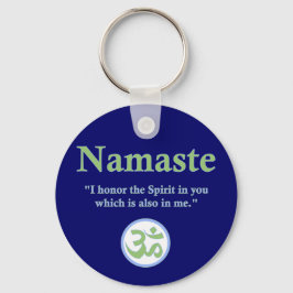 Chaveiro Namaste - com aspas e símbolo Om
