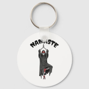 Chaveiro Namaste de Yoga Divertido Halloween Esqueleto Ceif
