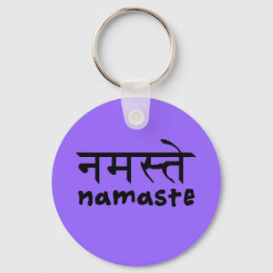 Chaveiro Namaste em inglês e hindi
