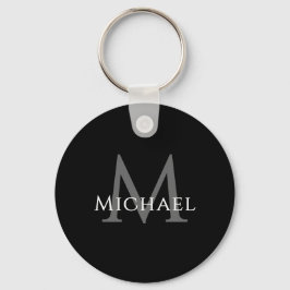 Chaveiro Name Initial Black Personalized Groomsmen Favor