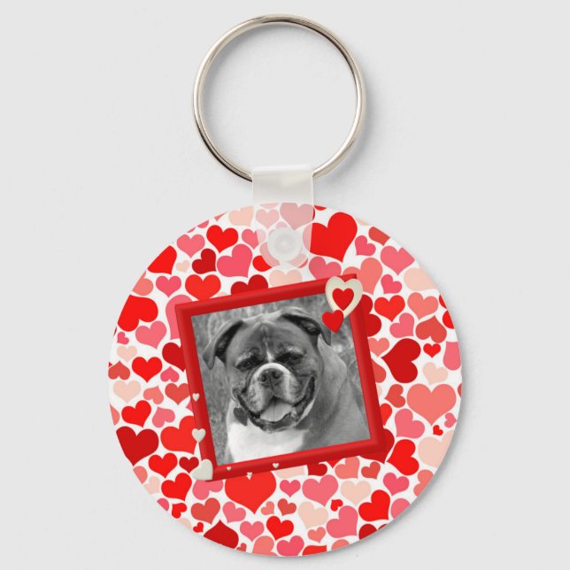 Chaveiro Namorados Boxer Dog Hearts (Frente)
