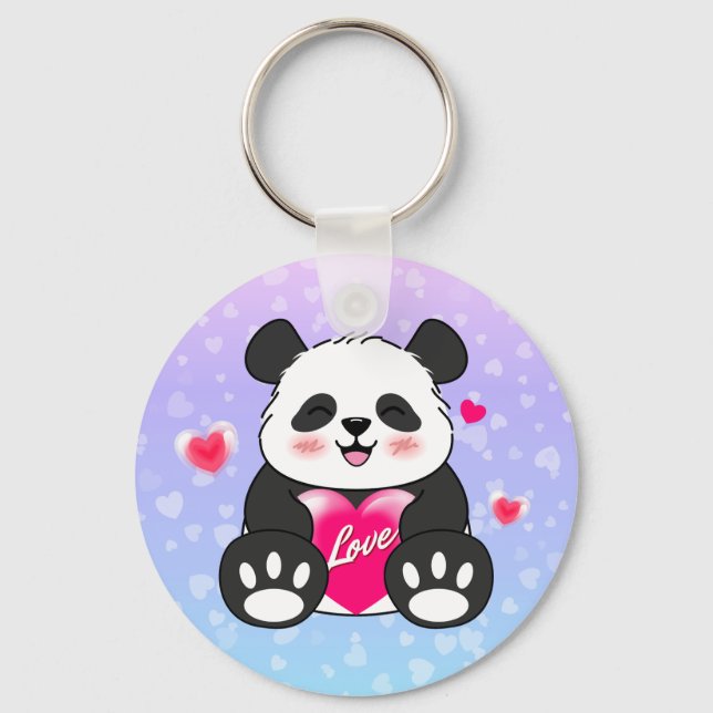 Chaveiro Namorados Panda no Amor (Frente)