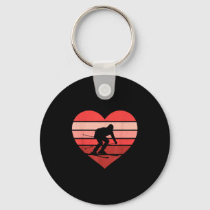 Chaveiro Namorados Retro Heart Skiing Ski Vintage me dá