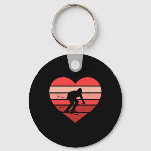 Chaveiro Namorados Retro Heart Skiing Ski Vintage me dá