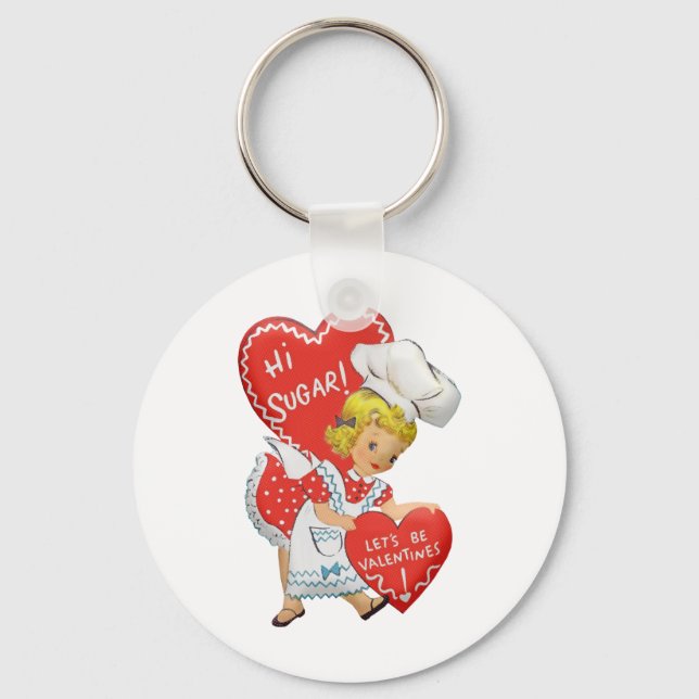 Chaveiro Namorados Vintage Garota Hi Sugar (Frente)
