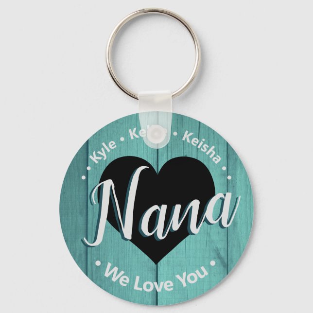 Chaveiro Nana Grandkids Personalized Name We Love You (Frente)