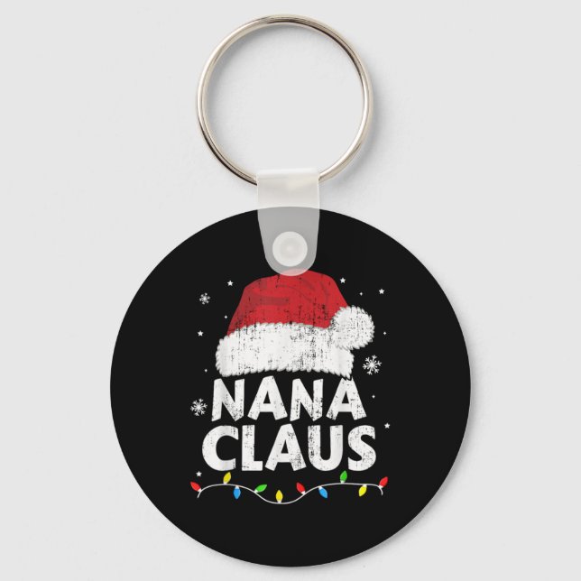 Chaveiro Nana Grandma Claus Christmas Lights Matching Famil (Frente)