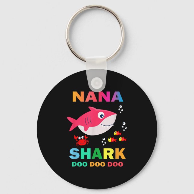 Chaveiro Nana Shark Shirt, Dia de os pais Presente Da Mulhe (Frente)