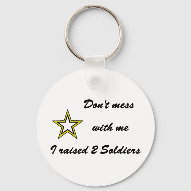 Chaveiro Não brinques comigo. Criei 2 Soldados. (Frente)