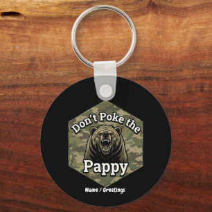 Chaveiro Não Cutuque o Papai Urso Pardo Engraçado Rústico