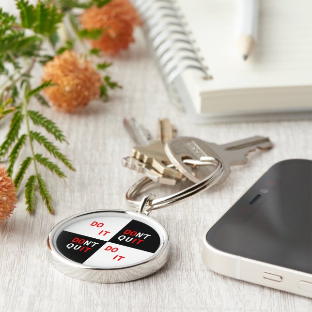 Chaveiro Não deixe de inspirar motivação preto branco (Lateral)