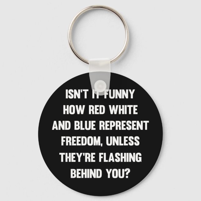 Chaveiro Não é engraçado como vermelho branco e azul? sarcá (Frente)