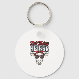 Chaveiro Não Hoje Novilha Vaca Engraçada Design Vetorial Vi