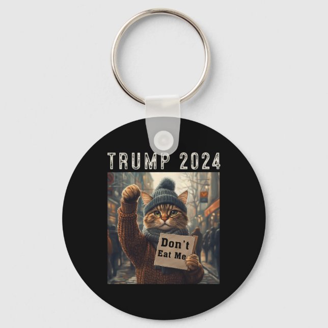 Chaveiro Não me coma gatos para Trump 2024 (Frente)