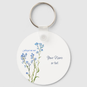 Chaveiro Não me esqueças Flor de Jardim Aquarela Personaliz
