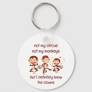 Chaveiro Não meus macacos não minha citação inspiradora de 