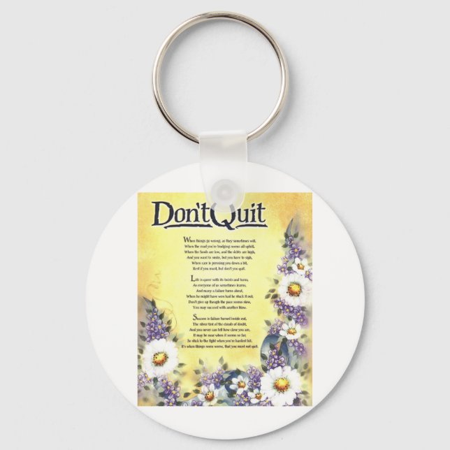 Chaveiro Não parar=Palavras Inspiradoras de Sabedoria (Frente)