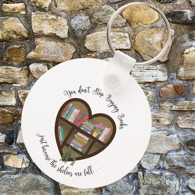 Chaveiro "Não pare de comprar livros." . ." (Criador carregado)