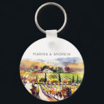 Chaveiro Napa Valley Vineyard: favores de casamento de aqua<br><div class="desc">Napa Valley vineyard watercolor casamento favorece chaveiros personalizados</div>