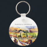 Chaveiro Napa Valley Vineyard: favores de casamento de aqua<br><div class="desc">Napa Valley vineyard watercolor casamento favorece chaveiros personalizados</div>