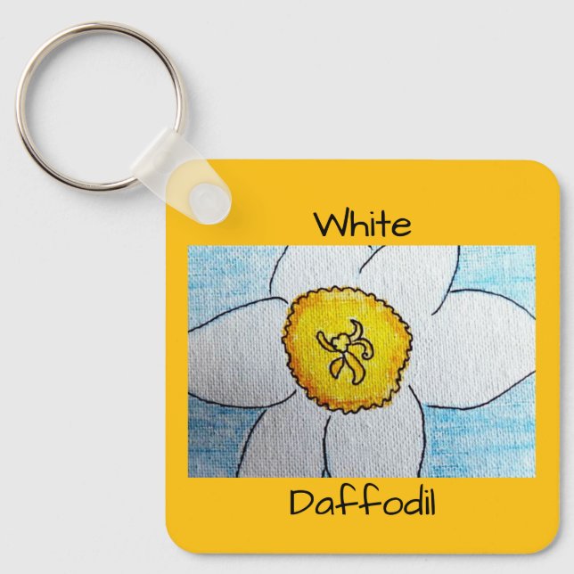 Chaveiro Narciso Branco Amarelo Laranja (Frente)