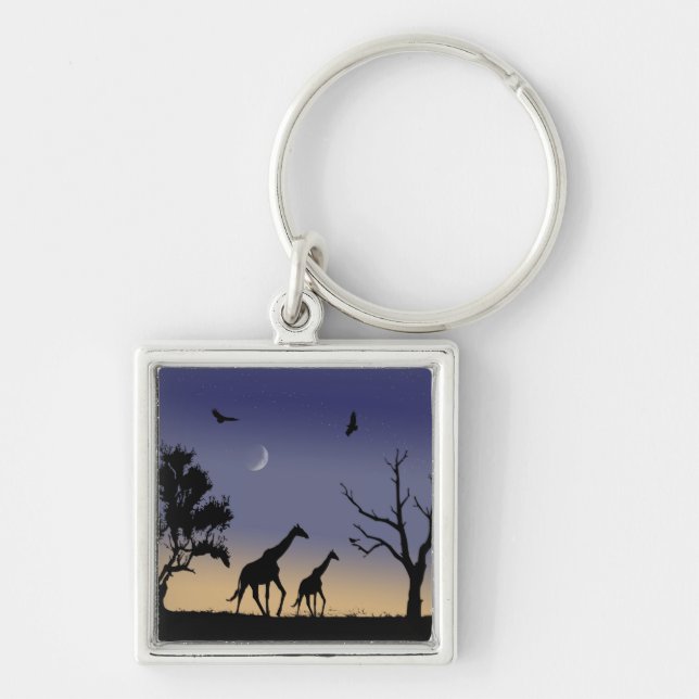 Chaveiro Nascença africana - girafas (Frente)