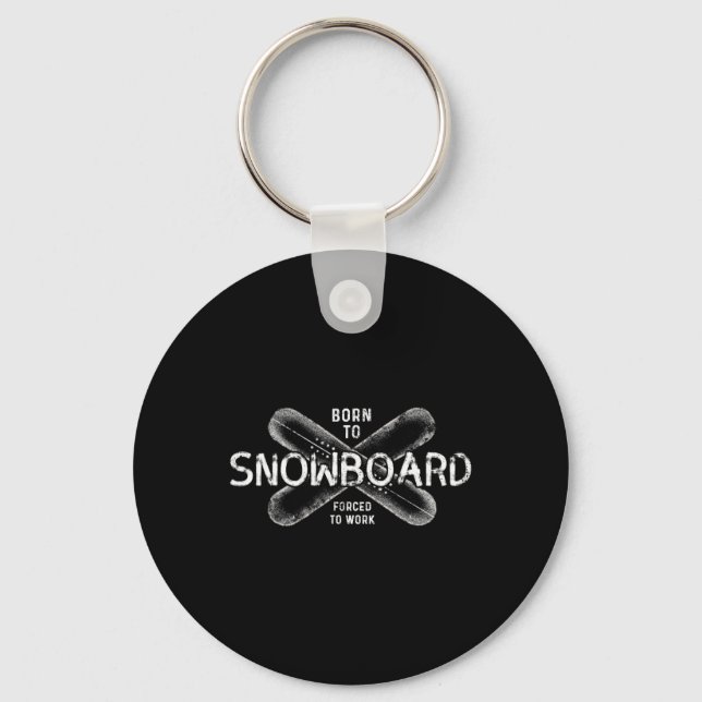 Chaveiro Nascer A Snowboard Forçado A Trabalhar - Snowboard (Frente)