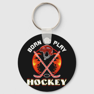 Chaveiro Nascer De Jogar Hockey Com Amor Engraçado Com Espo