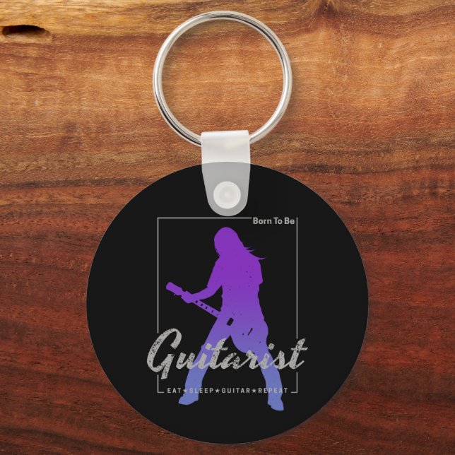 Chaveiro Nascer de ser guitarrista para músicos e membros B (Frente)